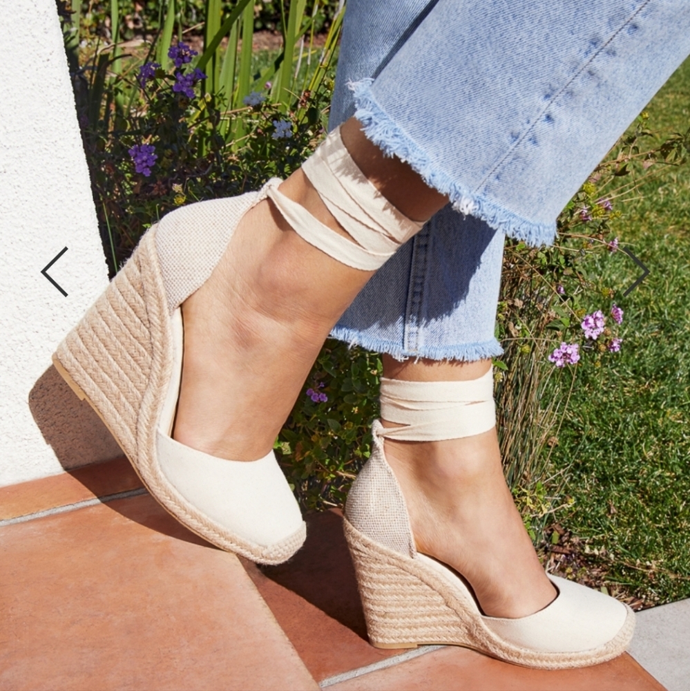 JENALA ESPADRILLE WEDGE, Beige Color, Size 8